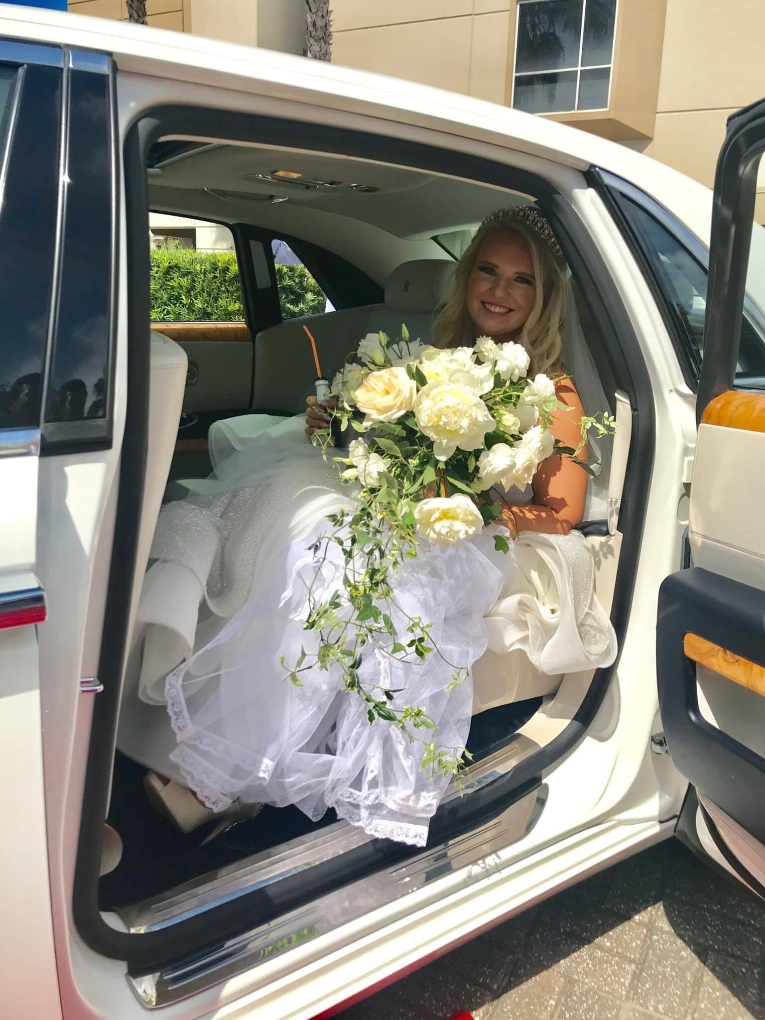 Bride Backseat Of Car