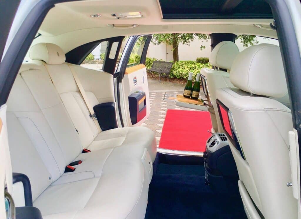 Rolls Royce White backseat interior