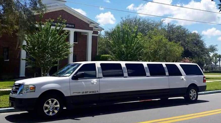 Expedition SUV Limo White Outside